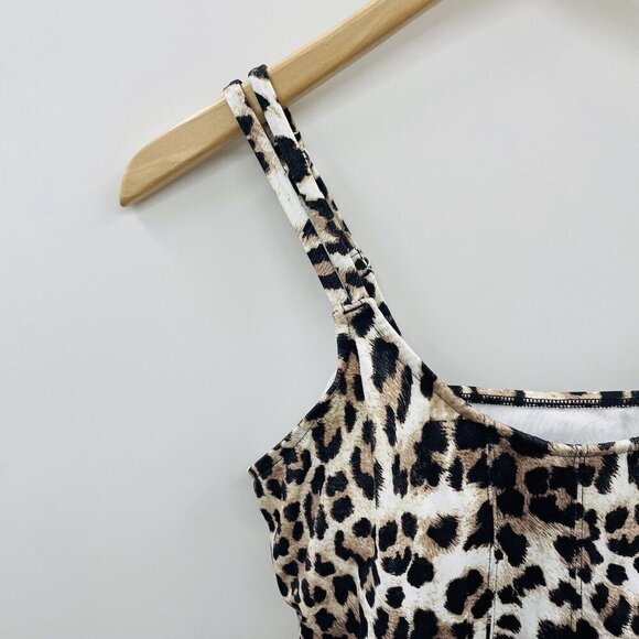 Swim Solutions Womens Size 10 Animal Printed Pleat-Front Tankini Top $78 747 - Picture 4 of 9
